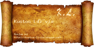 Kustos Lívia névjegykártya